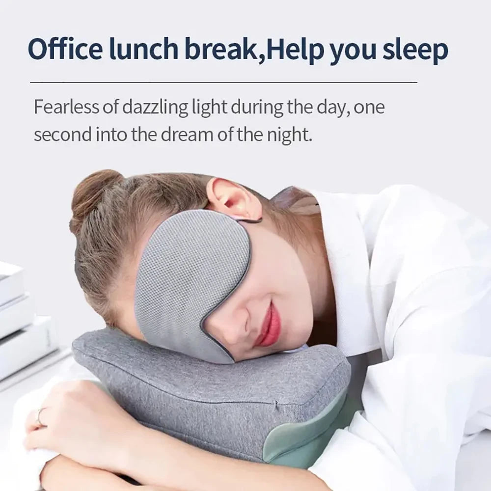 Dual Use Sleeping Mask Warm And Cold Ice Silk Adjustable Light Blocking Breathable Eye Cover Blindfold For Travel Night Sleep