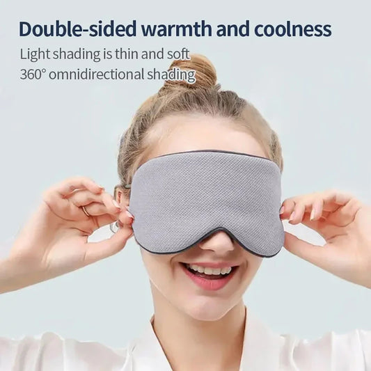Dual Use Sleeping Mask Warm And Cold Ice Silk Adjustable Light Blocking Breathable Eye Cover Blindfold For Travel Night Sleep